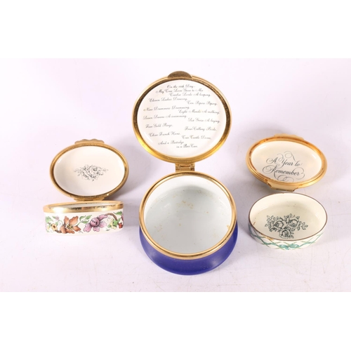 12 - Enamel trinket boxes, to include Halcyon Days, Crummles, etc.