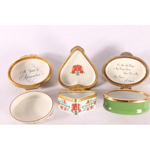 12 - Enamel trinket boxes, to include Halcyon Days, Crummles, etc.