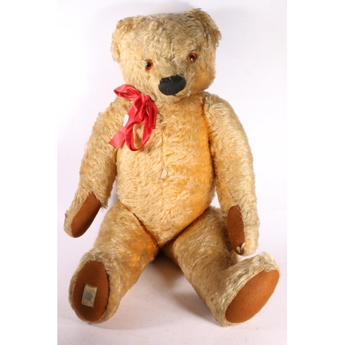 16 - Vintage teddy bear with Chad Valley label, 60cm.