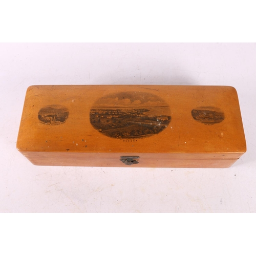 41 - Mauchline ware box depicting Dunoon, 6cm.