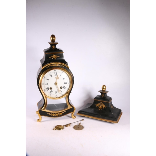 79 - Bracket clock of baluster form with bracket, 42cm excluding bracket. 