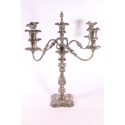 116 - Four branch EPNS candelabra, 52cm.