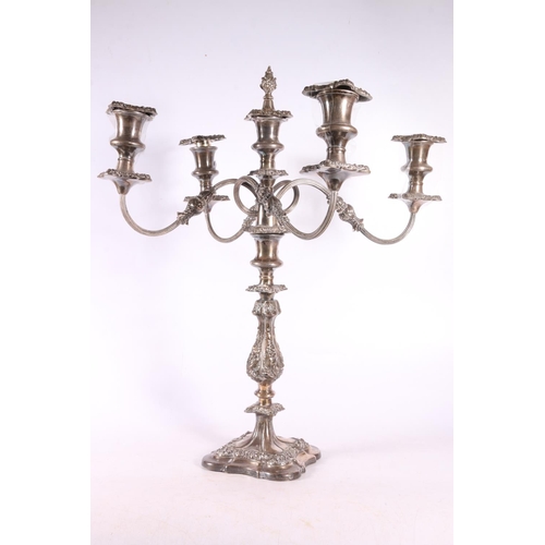 116 - Four branch EPNS candelabra, 52cm.