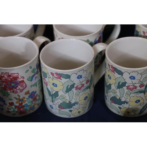 88 - Six vintage Liberty coffee mugs, 10cm, Portmeirion twin-handled serving bowl and spoon, a Mintons Ha... 