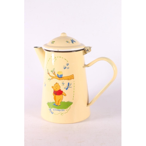 91 - Winnie the Pooh enamel coffee pot, 22cm.