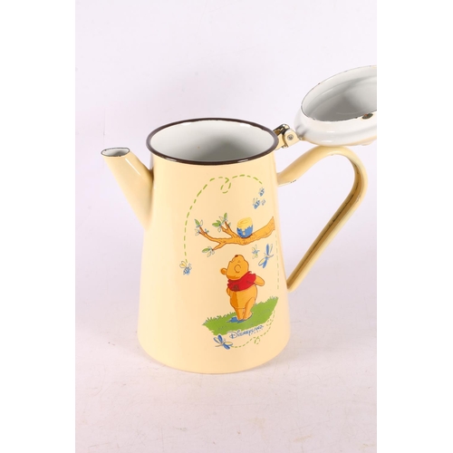 91 - Winnie the Pooh enamel coffee pot, 22cm.