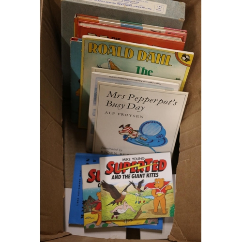 382 - Children's books to include Tally Ho, Roald Dahl, The Snowman, Vicor for Boys, etc.