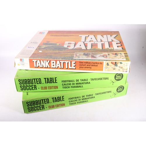 325A - Two Subbuteo games, and Tank Battle, boxed.