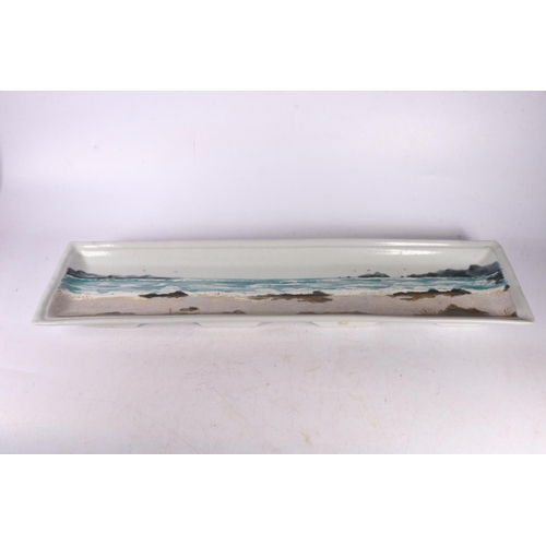 122 - Highland Stoneware decorative wall tray, 15 x 62cm.