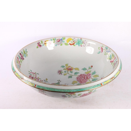 329 - Copeland Spode porcelain bowl decorated with chinoiserie scene, 39cm diameter.