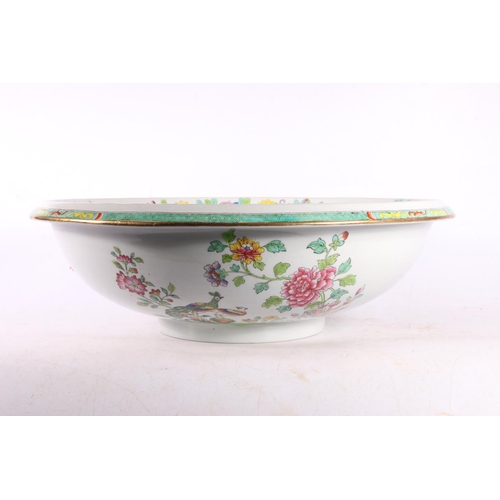 329 - Copeland Spode porcelain bowl decorated with chinoiserie scene, 39cm diameter.