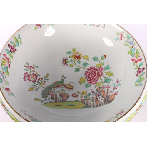 329 - Copeland Spode porcelain bowl decorated with chinoiserie scene, 39cm diameter.