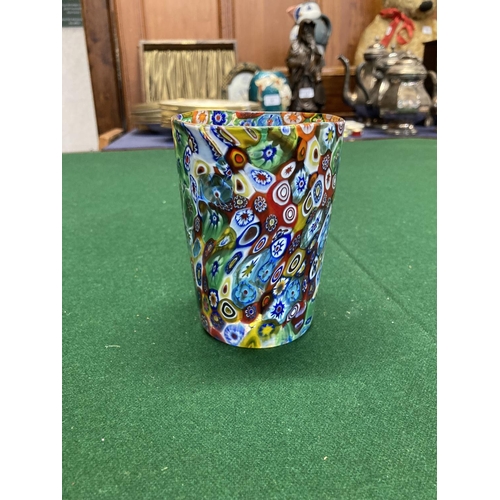 160 - Italian millefiori beaker, 11cm. 