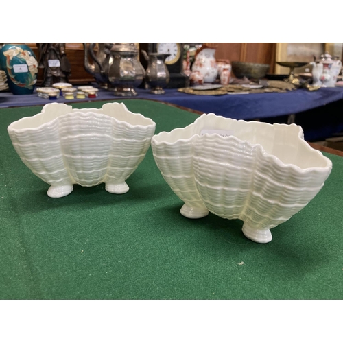 169 - Pair of Royal Worcester shell shaped bowls, 8cm.