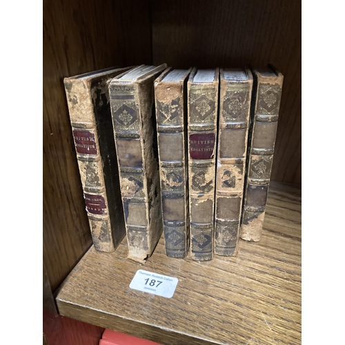 187 - Six volumes of British Essayists by James Ferguson, published 1819. 