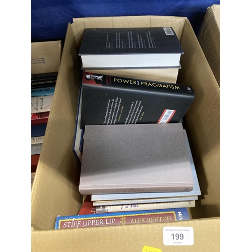 199 - Box of books, general fiction, also history, general interest, etc. 