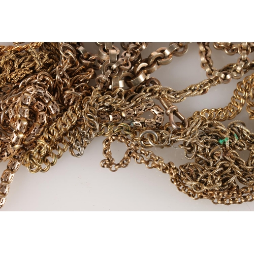 501 - Group of yellow metal neckchains