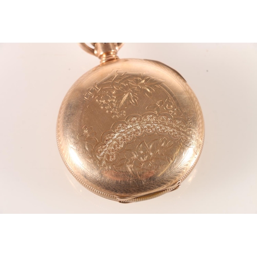 555 - Hampden Watch Co. a gold-plated full hunter keyless pocket watch, the works marked for Hayward of Sp... 