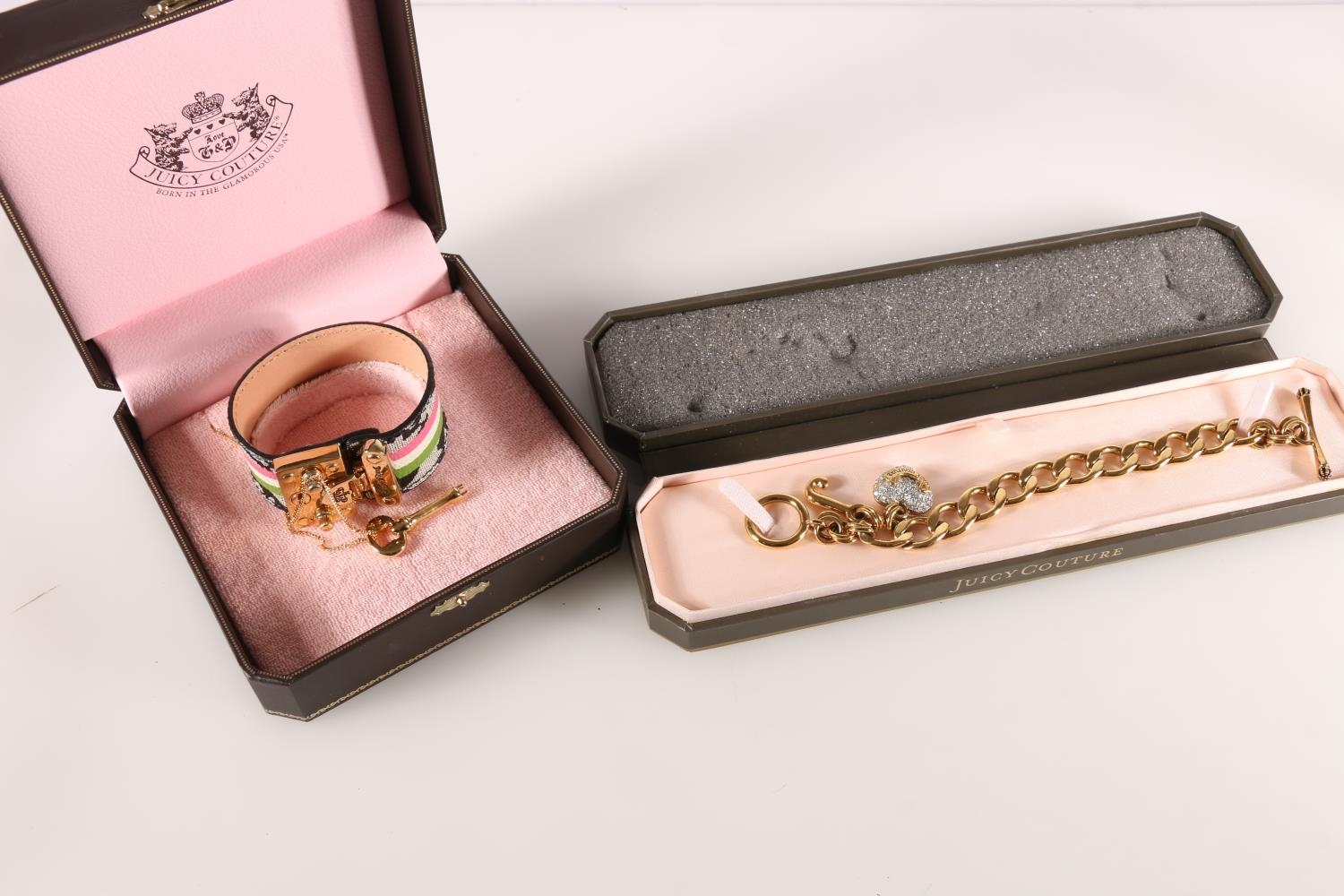 Juicy Couture bracelet of large curb links, in original box with