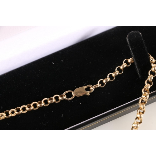 615 - 9ct gold belcher link chain, 45cm, 17.8g gross. 