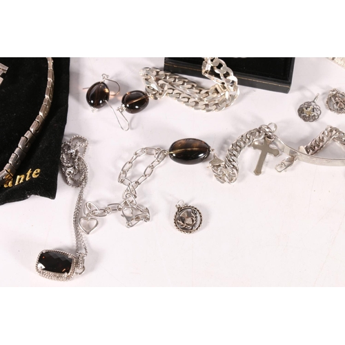 638 - Large quantity of silver and white metal jewellery to include bracelets, rings, pendants, etc. ... 