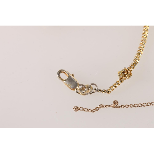 677 - 9ct gold chain, 2.9g, with two other chains. 