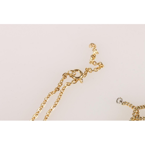 677 - 9ct gold chain, 2.9g, with two other chains. 