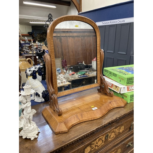 782 - Victorian satinwood toilet mirror, 67cm.