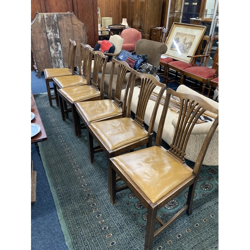 792 - Set of six Georgian style mahogany dining chairs, 90cm.