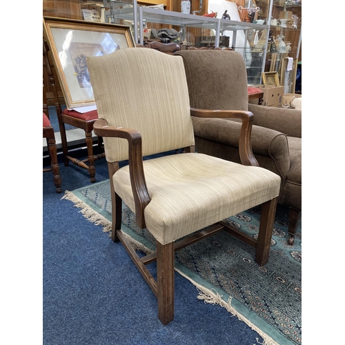 793 - 1930 / 40's mahogany open armchair, 92cm.