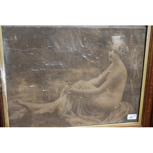 407 - After RAPHAEL, print of a female, 37cm x 49cm, oak frame 52cm x 63cm, and another. (2)