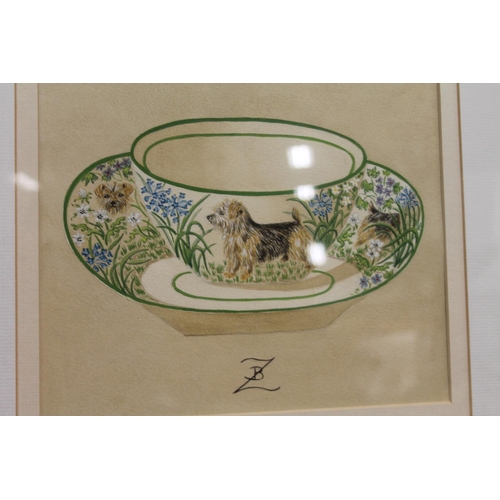 423 - BEN?, study of a cat called 'Trouble', 15cm x 10cm in bamboo effect frame 33cm x 27cm. 20TH CENTURY ... 