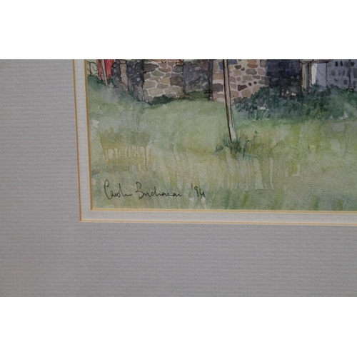 430 - CAROLINE BUCHANAN, Cottage Milton Tiree, watercolour, signed and dated 1991 lower left, 25cm x 34cm,... 