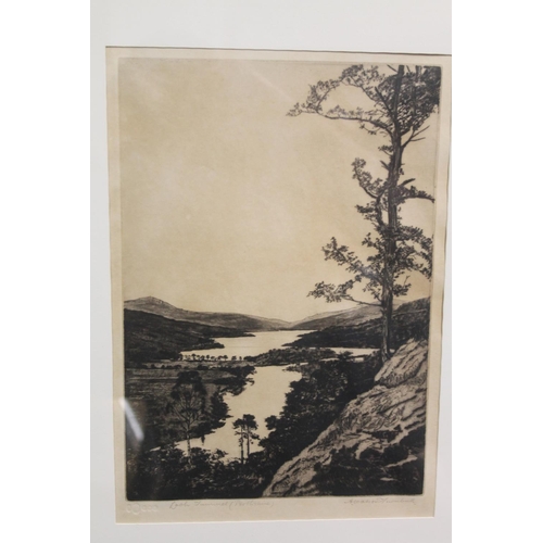 439 - ANDREW WATSON TURNBULL (Scottish, 1874-1957), Loch Tummel Perthshire, etching, pencil signed lower r... 