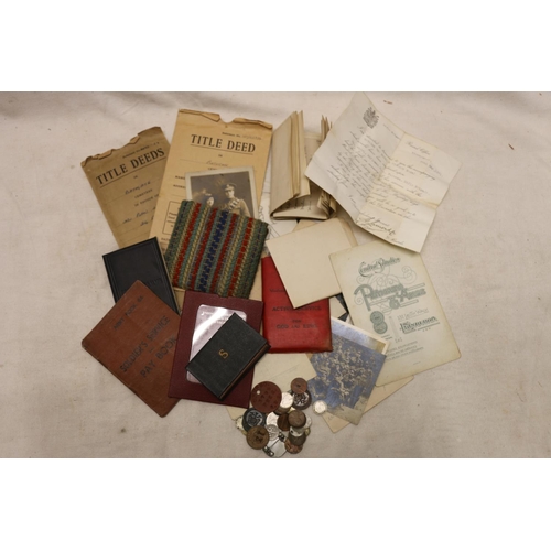 746 - Box containing military interest ephemera including a photograph of a young solider standing with ri... 