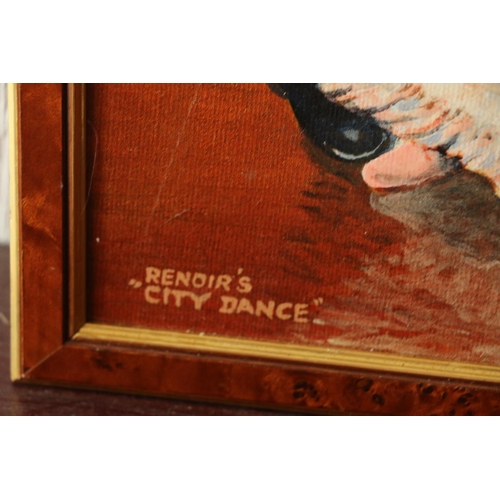 453 - PETER AIRLIE, Renoir's City Dance, oil painting, signed and dated '91 lower right, 51cm x 27cm, fram... 