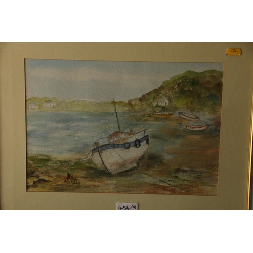 454 - JAB, edge of the loch, oil painting, signed with initials and dated '58 lower left, 29cm x 39cm. W S... 