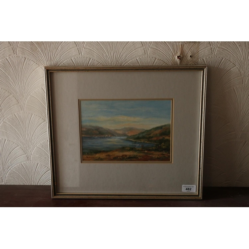 482 - JO SMITH of Little Chalfont, Scottish Estuary, oil painting, signed lower left, 17cm x 25cm, frame 3... 