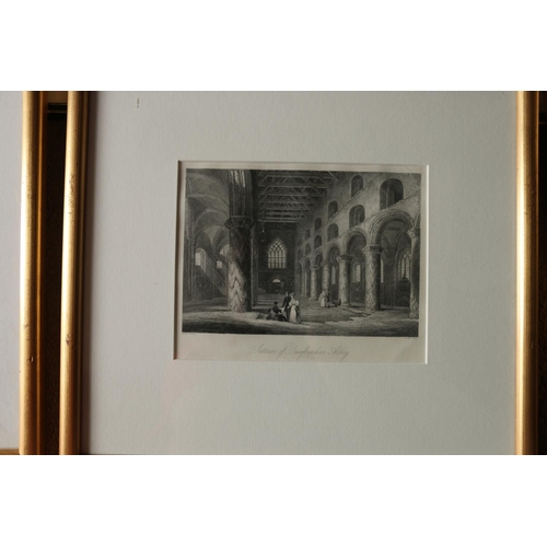 486 - Ten framed lithographs of Dunfermline and surrounding area including the abbey, New Church, etc. som... 