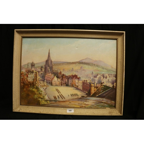 448 - ALEC GREENLAW, castle esplanade Edinburgh Castle, oil on canvas, signed and dated '78 lower right, 3... 