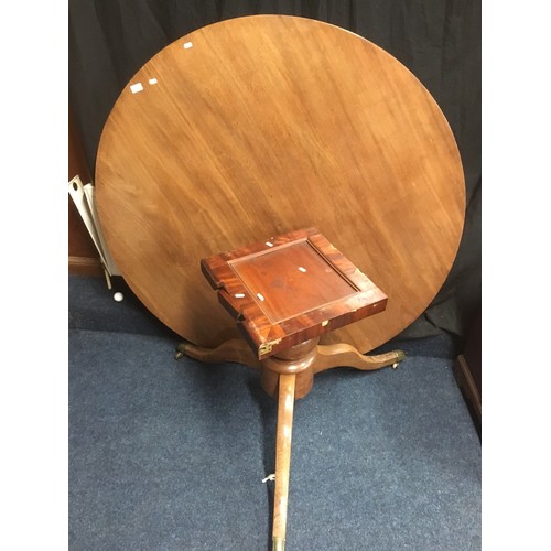 800 - 19th century mahogany breakfast table on turned tripod support, 75 x 140cm.