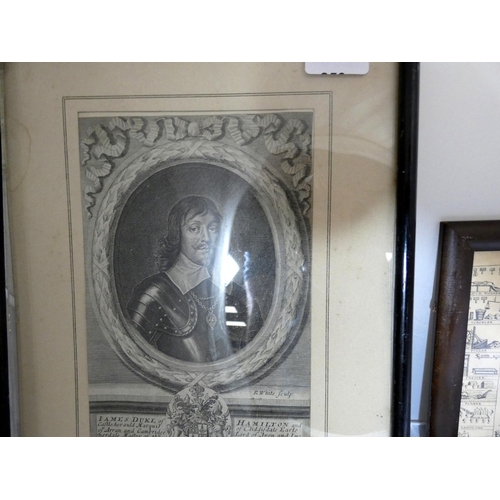 254 - Two vintage prints to include James Duke Marquis of Arran and Charles I print.