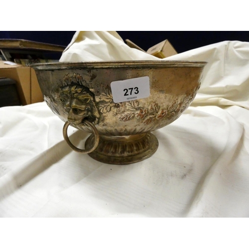 273 - Large epns punch bowl etc.