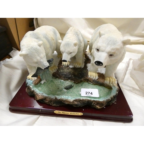 274 - Large Juliana collection polar bear figure group.