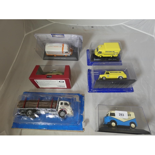 283 - Six die cast boxed lorries Spanish and French to include Bandit, Michelin etc.