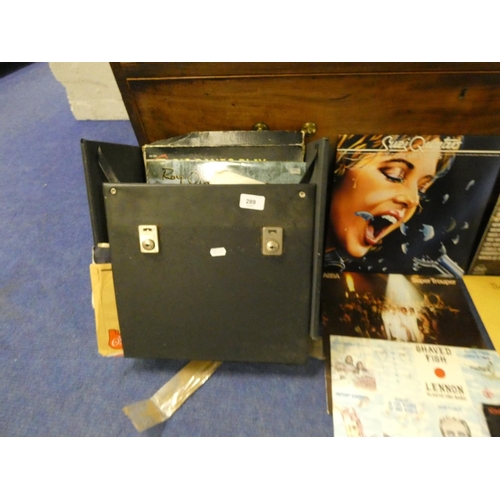 289 - Box of vintage records to include John Lennon, Elvis, Suzi Quatro, The Shadows, etc.