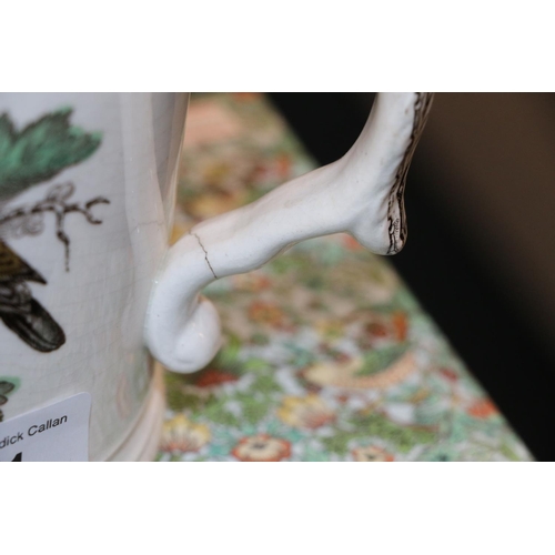 171 - 19th century transfer printed loving cup depicting birds, 13cm.