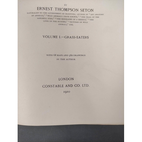 38 - SETON ERNEST THOMPSON.  Life-Histories of Northern Animals, An Account of the Mammals of M... 