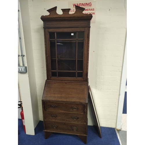 473 - Edwardian glazed top bureau bookcase, early 20th century.