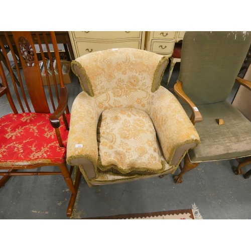 494 - Victorian tapestry tub chair.